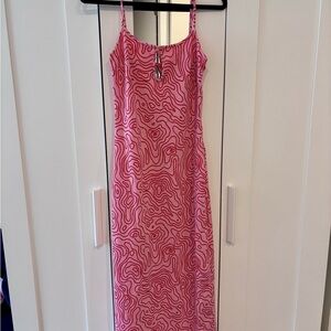 Pink Patterned Slip Dress
